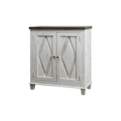 Diamond 2 Door Cabinet, Sierra White with a Sierra Brown top