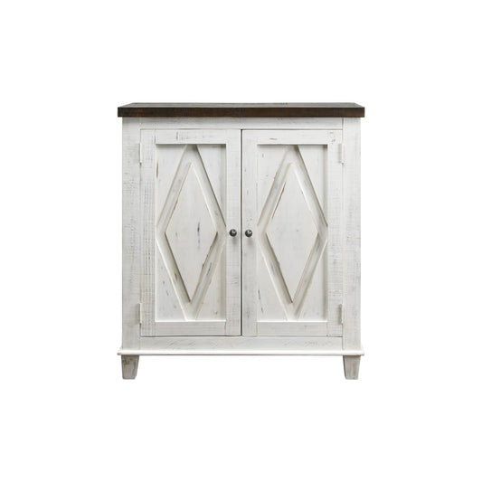 Diamond 2 Door Cabinet, Sierra White with a Sierra Brown top