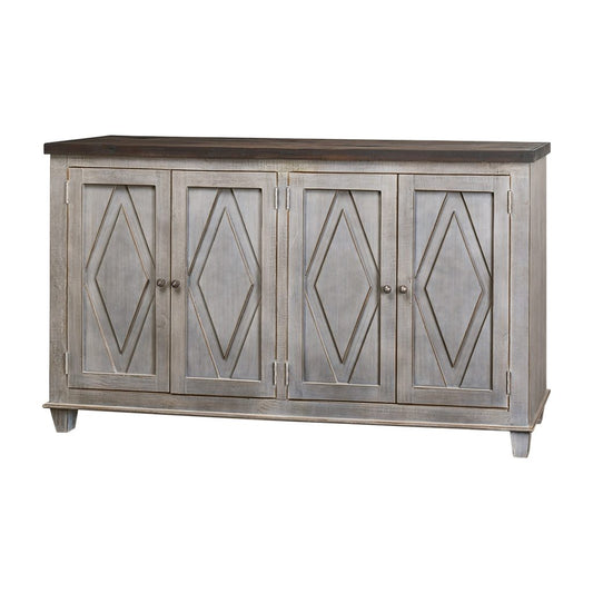 Diamond 4 Door Cabinet, Castello Gray & Sierra Brown top