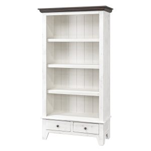 Beth's Premier Bookcase, Sierra White & Brown