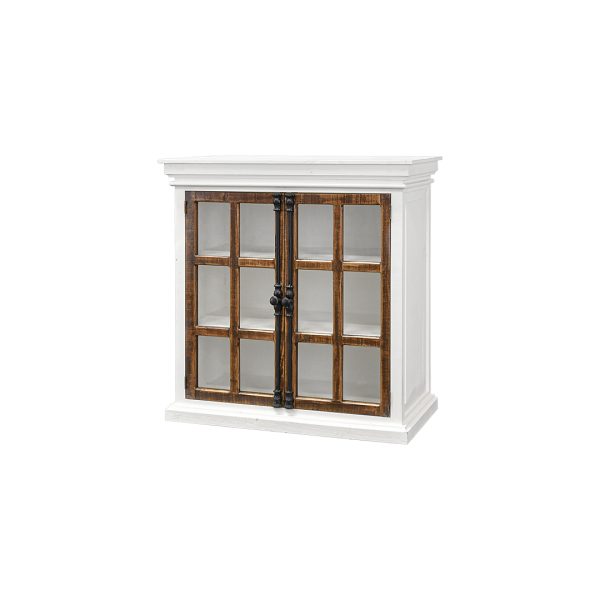 Emory 2 Door Console, Aged White & Tobacco Doors