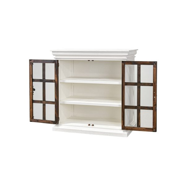 Emory 2 Door Console, Aged White & Tobacco Doors