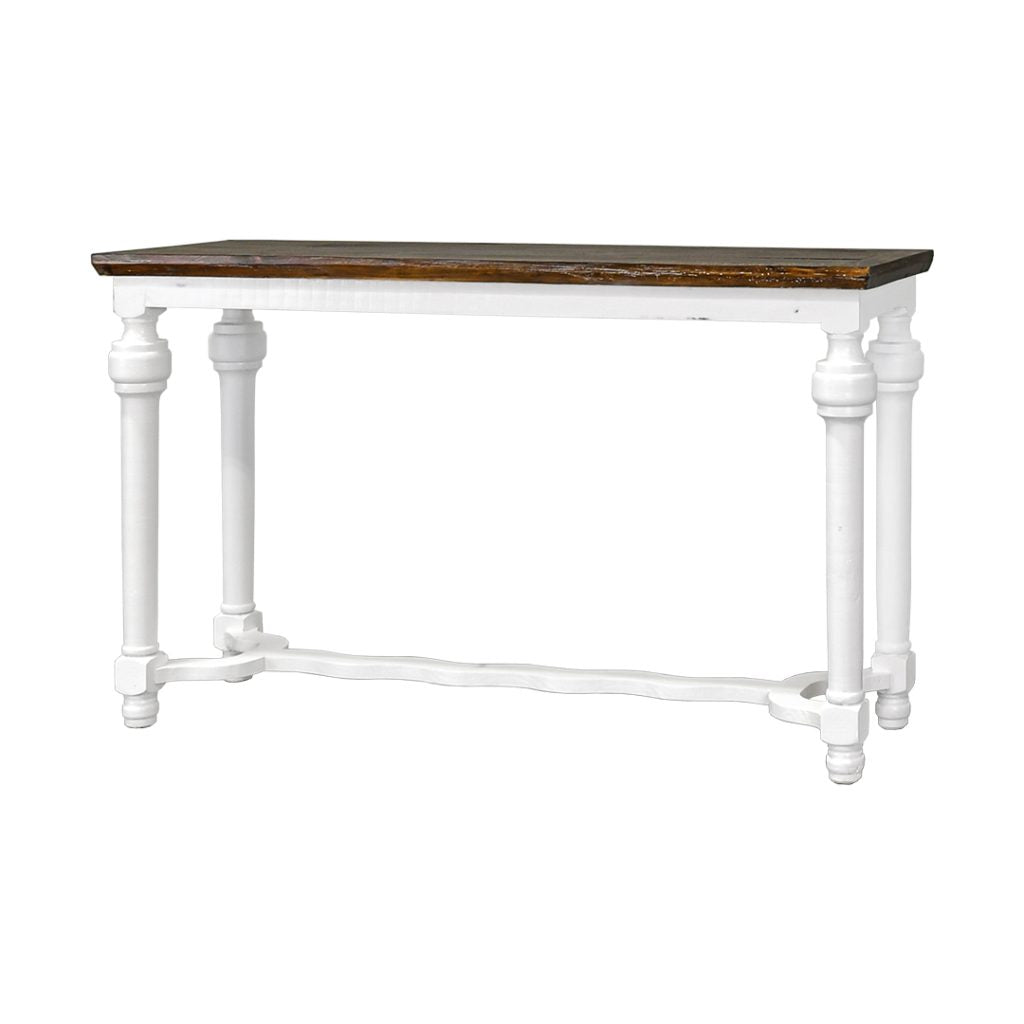 Lufkin Console Table, Sanded White & Frosted Brown