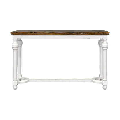 Lufkin Console Table, Sanded White & Frosted Brown