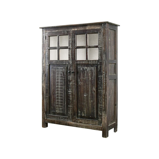 Williamsburg Armoire Hutch, Limewash & White Interior