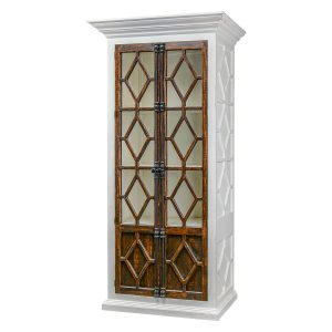 Carthage Upright Cabinet, Aged White Tobacco Doors